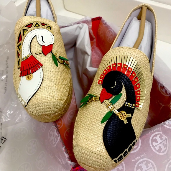 Tory Burch Parrot Espadrille Raffia/Calf Leather - Picture 3 of 13